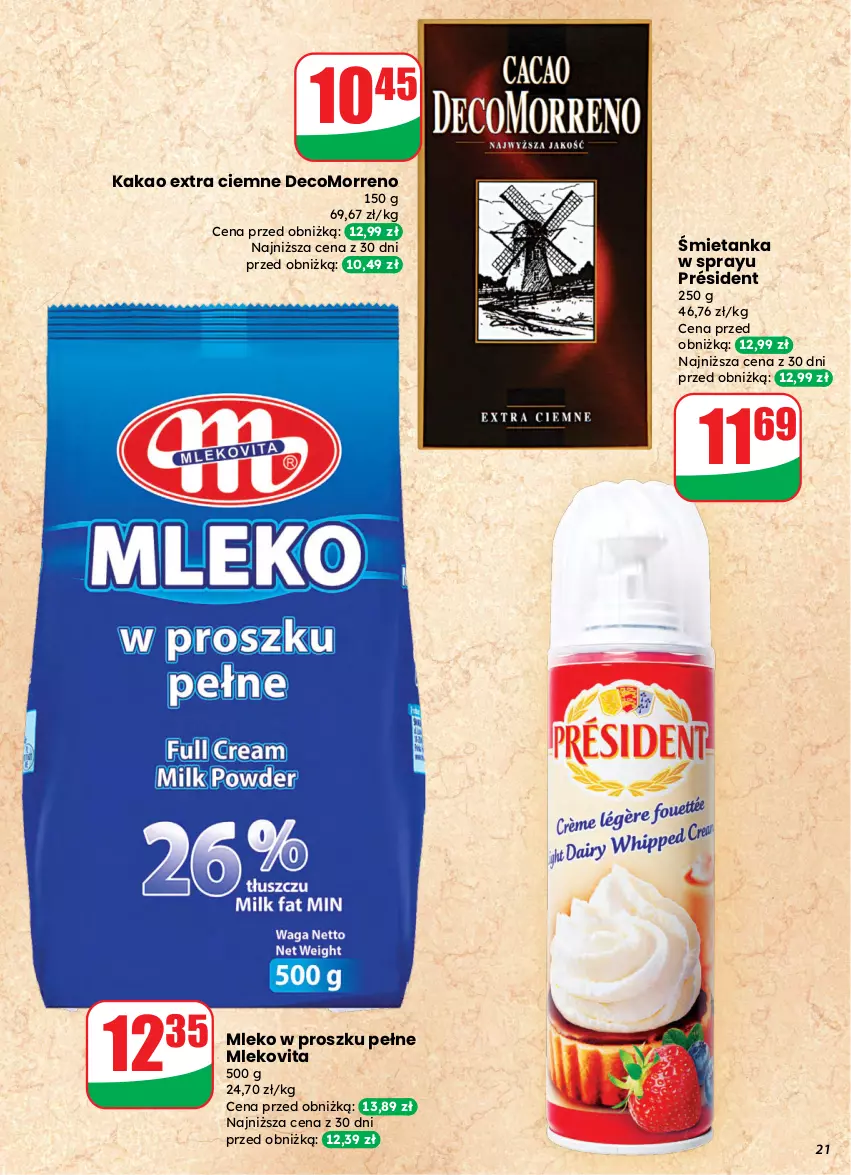 Gazetka promocyjna Dino - Gazetka 13 / 2026 - ważna 25.03 do 31.03.2026 - strona 21 - produkty: Kakao, Mleko, Mleko w proszku, Mlekovita, Président