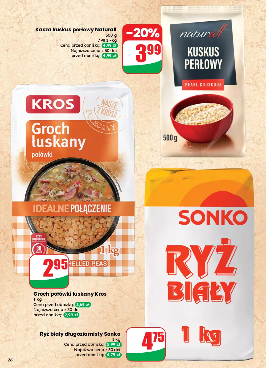 Gazetka promocyjna Dino - Gazetka 13 / 2026 - ważna 25.03 do 31.03.2026 - strona 26 - produkty: Groch, Kasza, Kuskus, Ryż, Ryż biały, Sonko