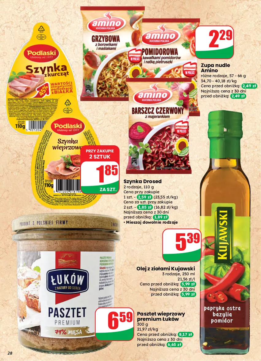 Gazetka promocyjna Dino - Gazetka 13 / 2026 - ważna 25.03 do 31.03.2026 - strona 28 - produkty: Kujawski, Olej, Pasztet, Szynka, Zupa