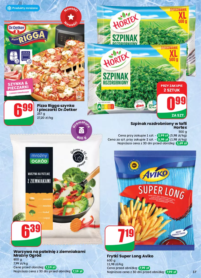 Gazetka promocyjna Dino - Gazetka 13 / 2026 - ważna 25.03 do 31.03.2026 - strona 37 - produkty: Frytki, Hortex, Ogród, Piec, Pizza, Produkty mrożone, Szpinak, Szynka, Warzywa