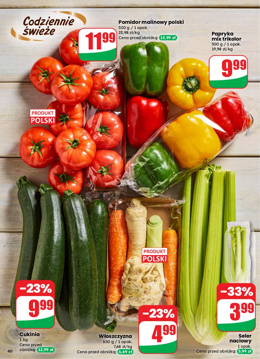 Gazetka promocyjna Dino - Gazetka 13 / 2026 - ważna 25.03 do 31.03.2026 - strona 40 - produkty: Papryka, Pomidor malinowy, Seler naciowy