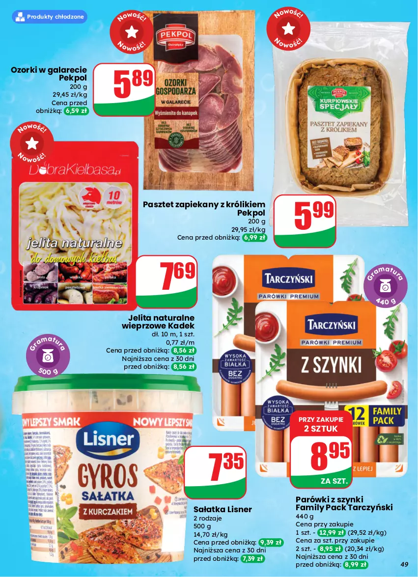 Gazetka promocyjna Dino - Gazetka 13 / 2026 - ważna 25.03 do 31.03.2026 - strona 49 - produkty: Fa, Gala, Królik, Lisner, Parówki, Parówki z szynki, Pasztet, Pekpol, Sałat, Sałatka, Tarczyński