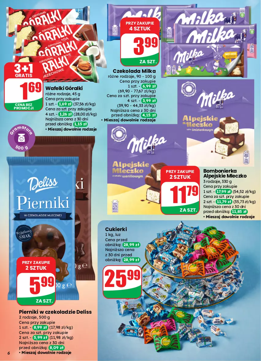 Gazetka promocyjna Dino - Gazetka 13 / 2026 - ważna 25.03 do 31.03.2026 - strona 6 - produkty: Cukier, Cukierki, Czekolada, Deliss, Góralki, Gra, Milka, Mleczko, Piernik, Pierniki w czekoladzie