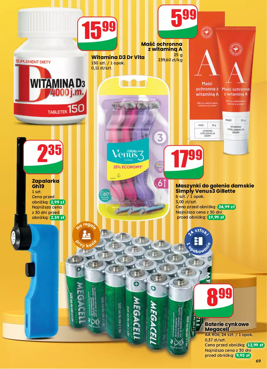Gazetka promocyjna Dino - Gazetka 13 / 2026 - ważna 25.03 do 31.03.2026 - strona 69 - produkty: Cynk, Dr Vita, Gillette, Venus, Zapalarka