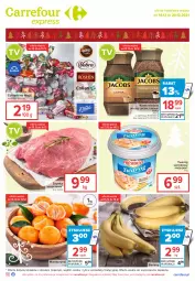 Gazetka promocyjna Carrefour - Gazetka Globi - Gazetka - ważna od 13.12 do 13.12.2021 - strona 1 - produkty: Mandarynki, Banany, Ser, Twaróg, Szynka wieprzowa, Cukier, Président, Kawa mielona, Kawa, Siatka, Szynka, Cukierki, Jacobs
