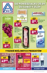 Gazetka promocyjna Aldi - Gazetka - ważna od 25.09 do 25.09.2021 - strona 1 - produkty: Ser, Mazdamer, Prince Polo, Polędwiczka wieprzowa, Parówki, Mięsne specjały, Mlekovita, Tera, Dres, Płyn do płukania, Winogrona, Moda, Spodnie, Pocopiano, Wino, Lenor, Mleko