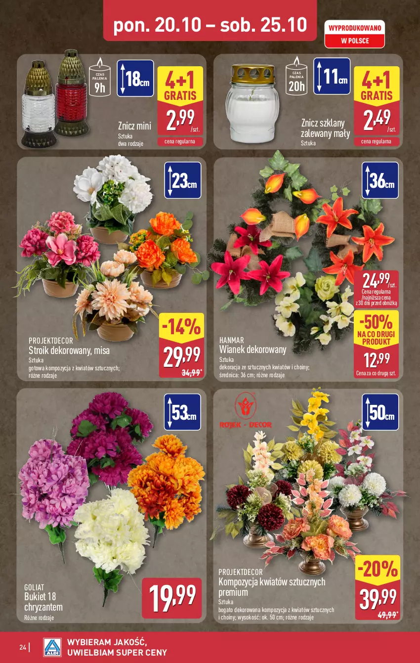 Gazetka promocyjna Aldi - Pełna oferta - ważna 20.10 do 25.10.2025 - strona 24 - produkty: Bukiet, Gra, Sok, Znicz