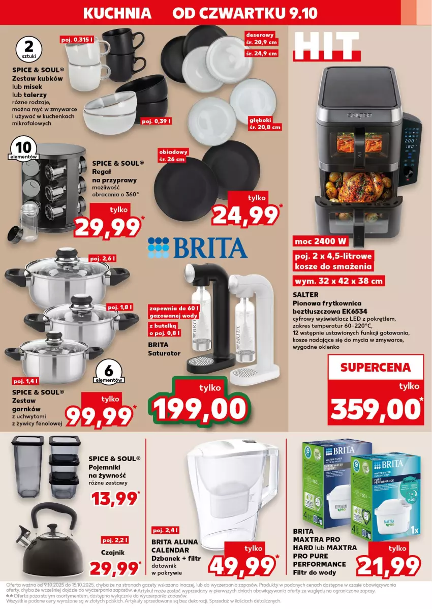 Gazetka promocyjna Kaufland - Kaufland - ważna 09.10 do 15.10.2025 - strona 9 - produkty: Brit, Brita, Czajnik, Dzbanek, Fa, Kosz, Pojemnik, Przyprawy, Pur, Regał, Talerz