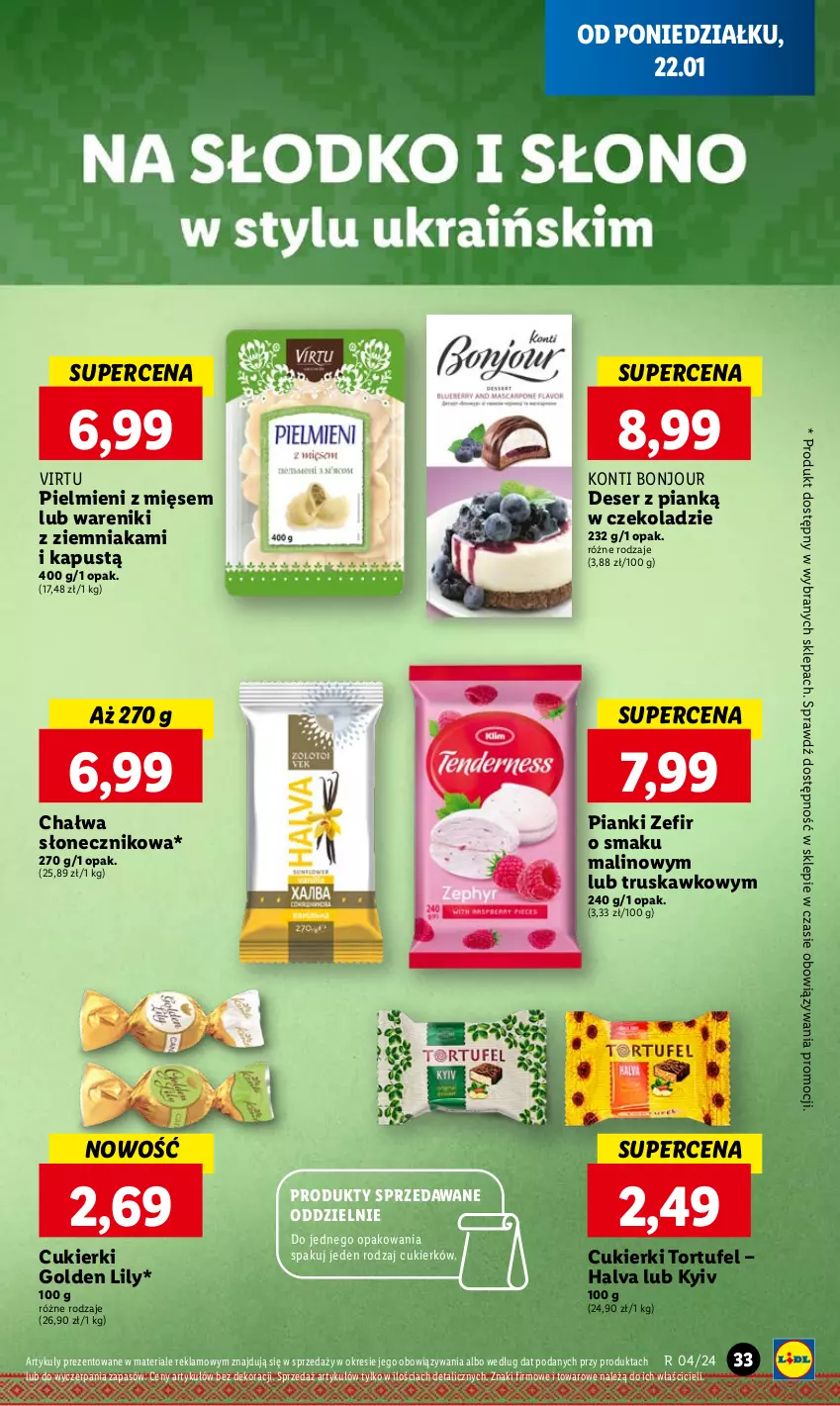 Gazetka promocyjna Lidl - GAZETKA - ważna 22.01 do 24.01.2024 - strona 35 - produkty: Chałwa, Cukier, Cukierki, Deser, Kapustą, Ser, Virtu