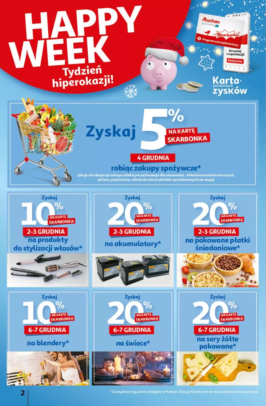 Gazetka promocyjna Auchan - Magia Mikołajkowa Hipermarkety - ważna 02.12 do 08.12.2021 - strona 2 - produkty: Akumulator, Blender, Danio, Ser