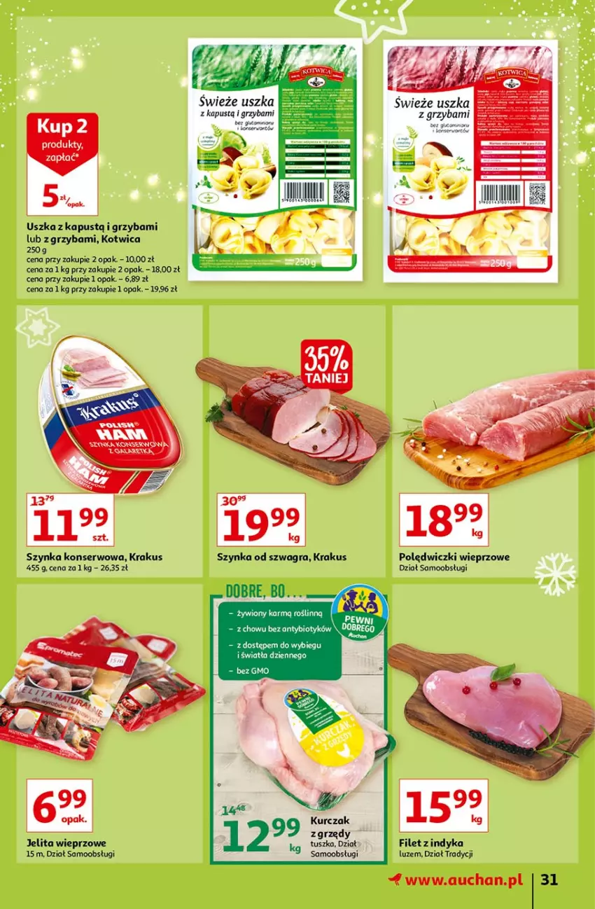 Gazetka promocyjna Auchan - Magia Mikołajkowa Hipermarkety - ważna 02.12 do 08.12.2021 - strona 31 - produkty: Gra, Kapustą, Krakus, Ser, Szynka