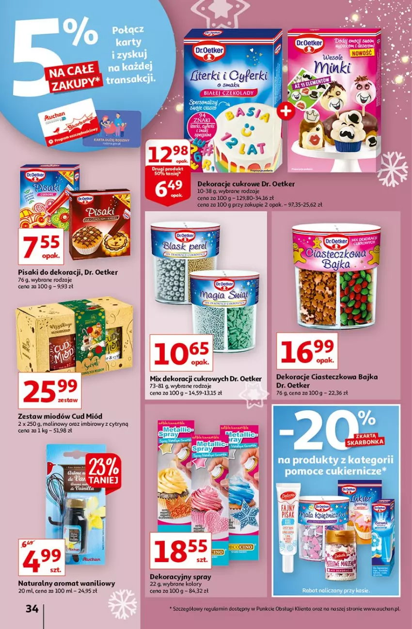 Gazetka promocyjna Auchan - Magia Mikołajkowa Hipermarkety - ważna 02.12 do 08.12.2021 - strona 34 - produkty: Dr. Oetker, Imbir, Miód