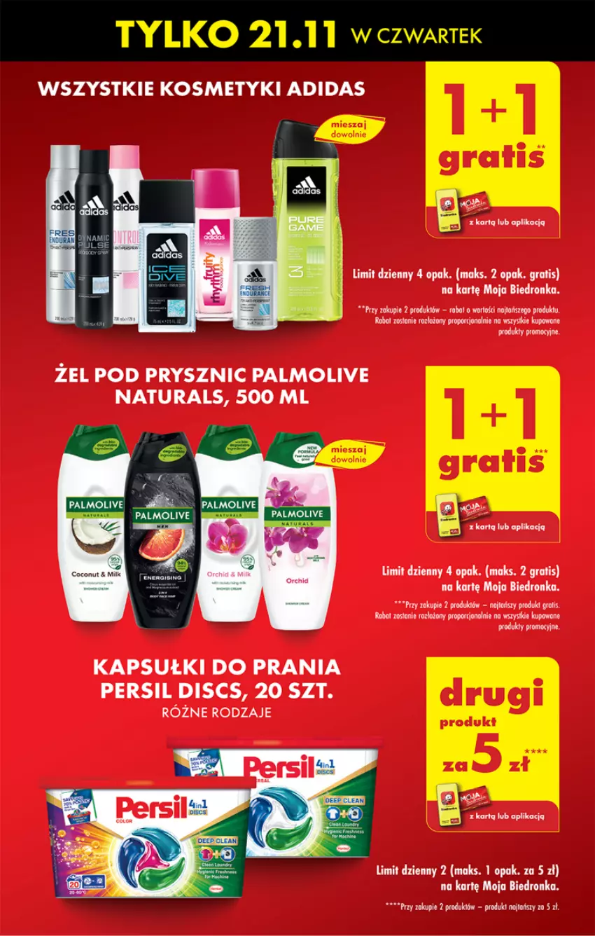 Gazetka promocyjna Biedronka - Od Czwartku - ważna 21.11 do 27.11.2024 - strona 11 - produkty: Adidas, Gra, Kapsułki do prania, Palmolive, Persil, Por