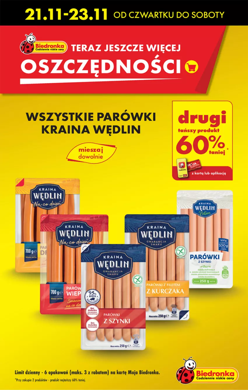 Gazetka promocyjna Biedronka - Od Czwartku - ważna 21.11 do 27.11.2024 - strona 5 - produkty: Kurczak, Parówki, Tera