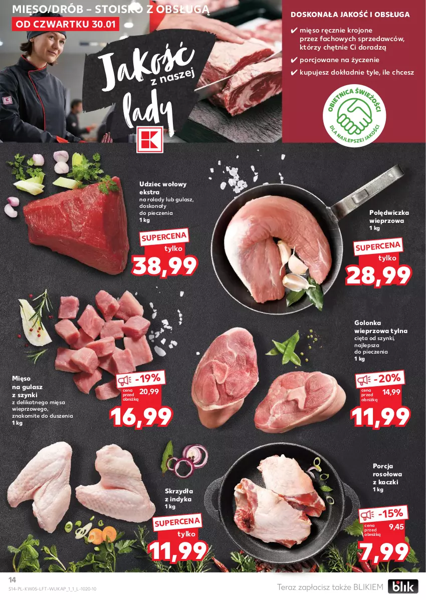 Gazetka promocyjna Kaufland - Gazetka tygodnia - ważna 30.01 do 05.02.2025 - strona 14 - produkty: Drób, Fa, Golonka wieprzowa, Mięso, Mięso na gulasz, Piec, Polędwiczka wieprzowa, Por, Tera, Udziec wołowy