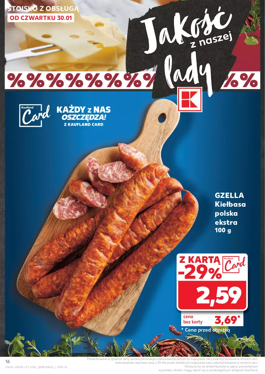 Gazetka promocyjna Kaufland - Gazetka tygodnia - ważna 30.01 do 05.02.2025 - strona 16 - produkty: Kiełbasa, Rama, Ser, Sok