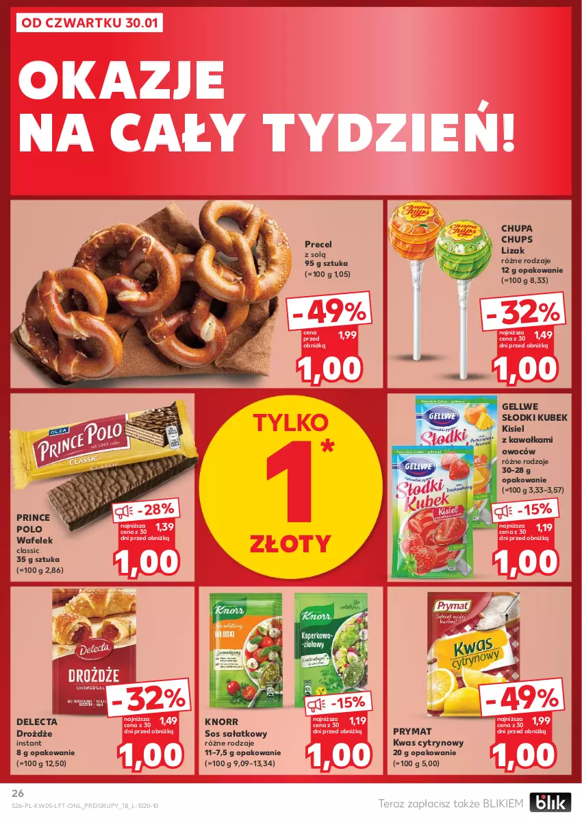 Gazetka promocyjna Kaufland - Gazetka tygodnia - ważna 30.01 do 05.02.2025 - strona 26 - produkty: Chupa Chups, Delecta, Drożdże, Kawa, Kisiel, Knorr, Kubek, Kwas cytrynowy, Prince Polo, Prymat, Sałat, Sos, Tera, Wafelek