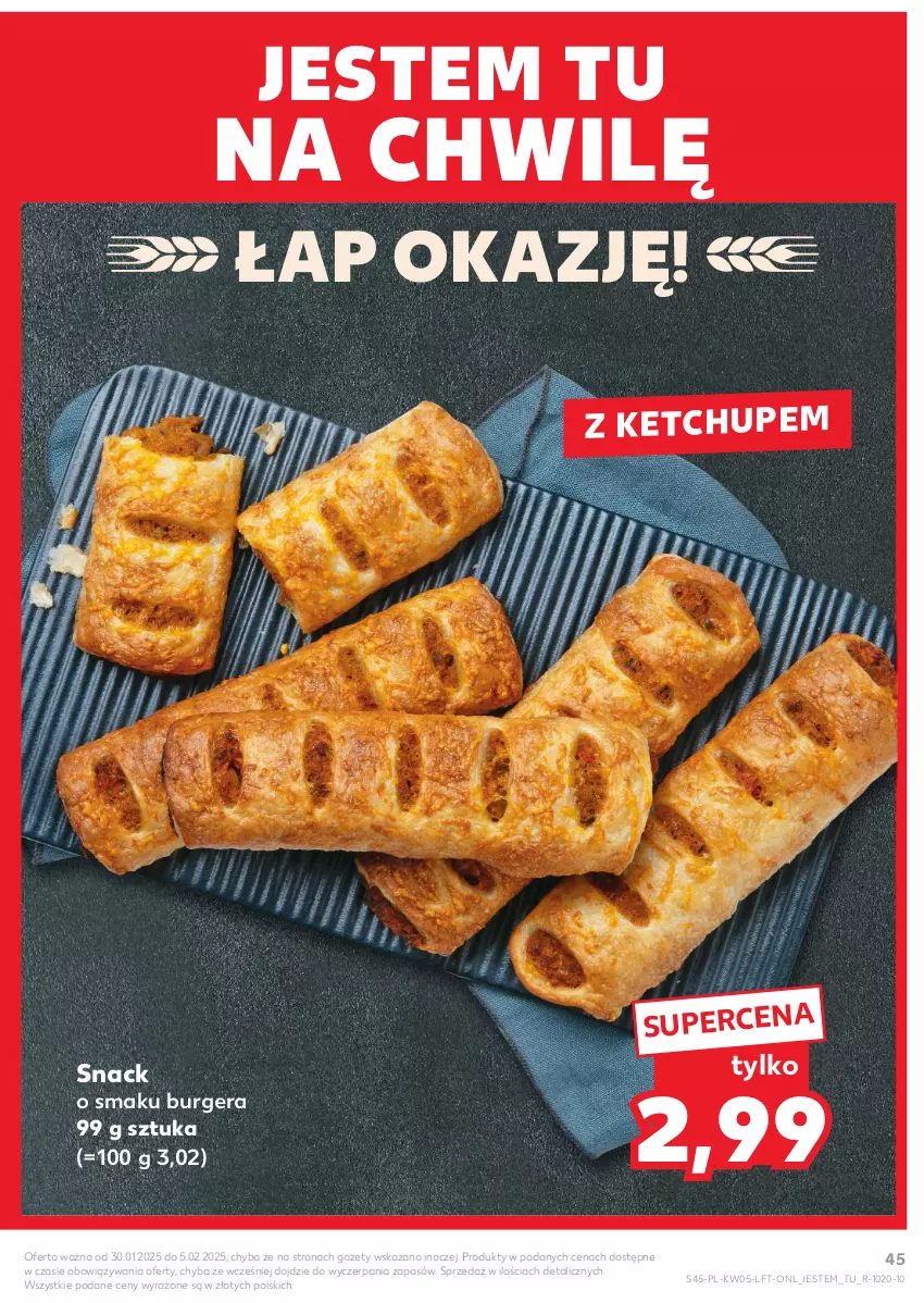 Gazetka promocyjna Kaufland - Gazetka tygodnia - ważna 30.01 do 05.02.2025 - strona 45 - produkty: Burger, Ketchup