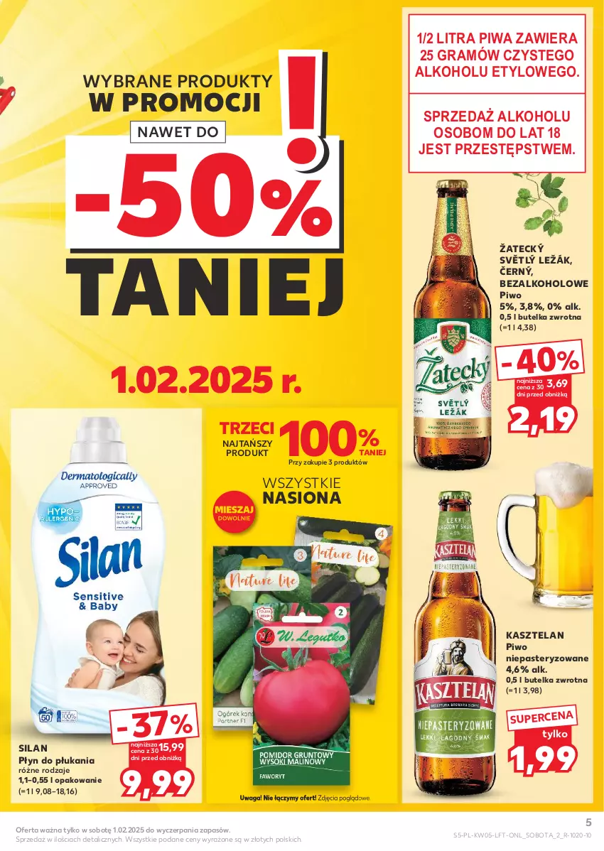 Gazetka promocyjna Kaufland - Gazetka tygodnia - ważna 30.01 do 05.02.2025 - strona 5 - produkty: Gra, Kasztelan, Piwa, Piwo, Płyn do płukania, Silan, Waga