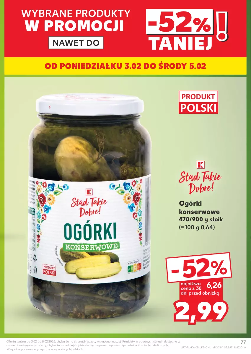 Gazetka promocyjna Kaufland - Gazetka tygodnia - ważna 30.01 do 05.02.2025 - strona 77 - produkty: Ogórki konserwowe, Ser