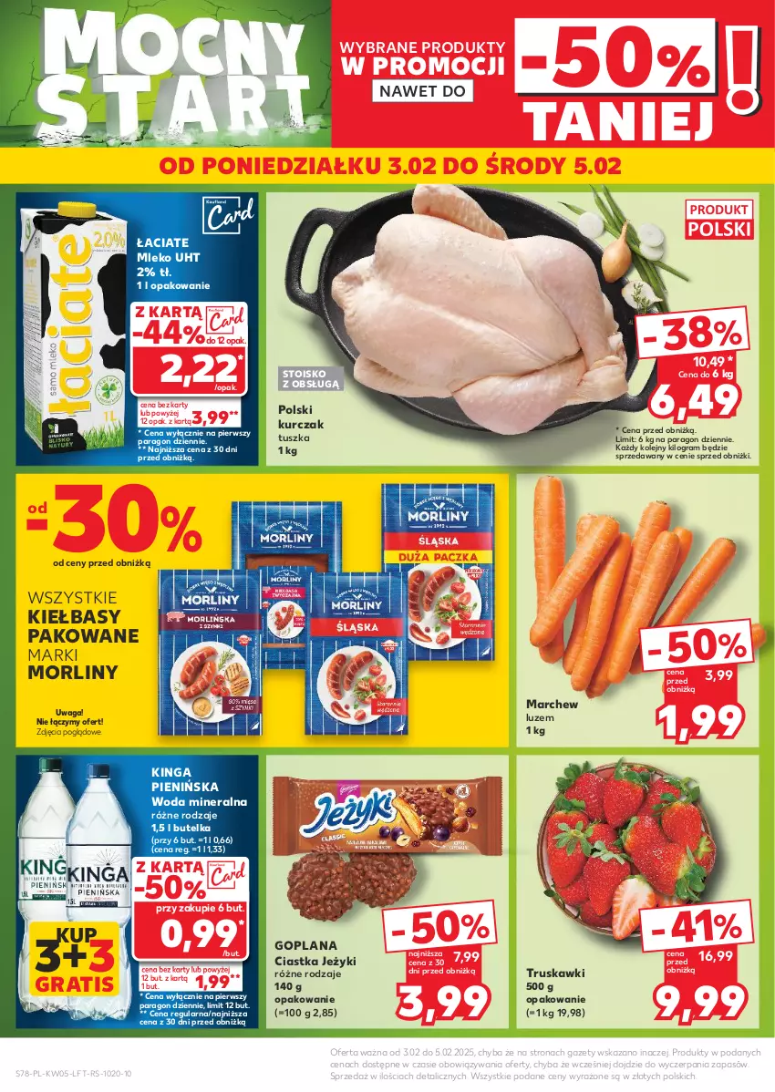 Gazetka promocyjna Kaufland - Gazetka tygodnia - ważna 30.01 do 05.02.2025 - strona 78 - produkty: Ciastka, Goplana, Gra, Jeżyki, Kurczak, LANA, Mleko, Morliny, Olej, Truskawki, Tusz, Waga, Woda, Woda mineralna