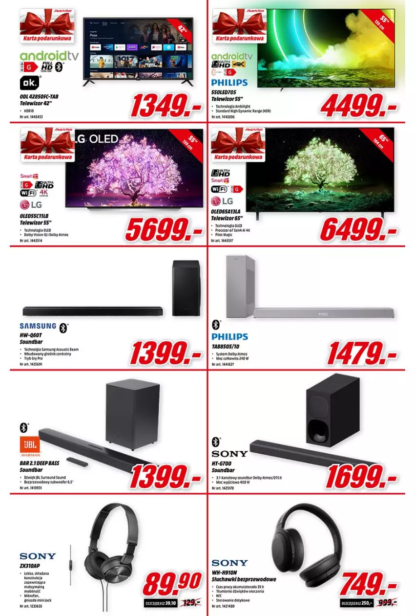 Gazetka promocyjna Media Markt - ważna 13.10 do 19.10.2021 - strona 5 - produkty: Akumulator, Cif, Gry, LG, Mobil, Philips, Samsung, Słuchawki, Słuchawki bezprzewodowe, Sony, Telewizor