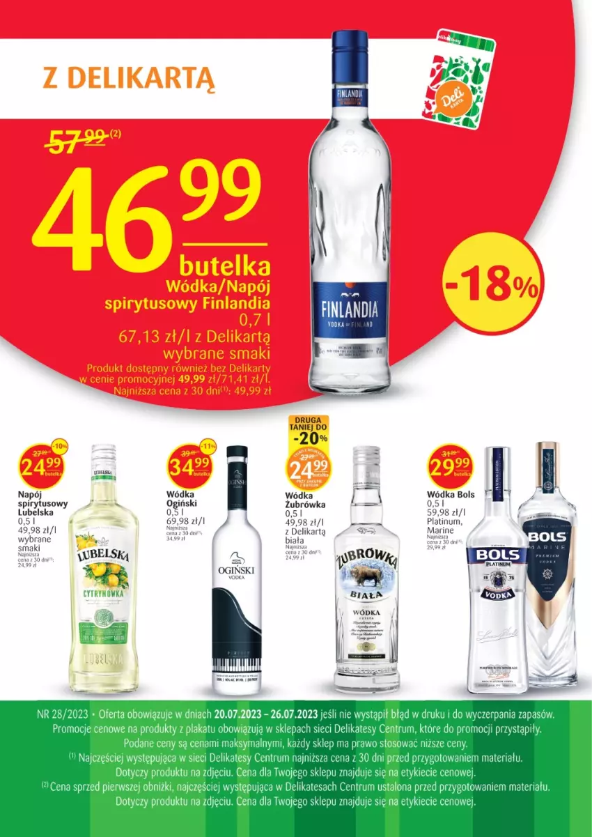 Gazetka promocyjna Delikatesy Centrum - Folder alkoholowy DC28 - ważna 20.07 do 26.07.2023 - strona 1 - produkty: Bols, Fa, Gra, Napój, Ogiński, Rum, Wódka