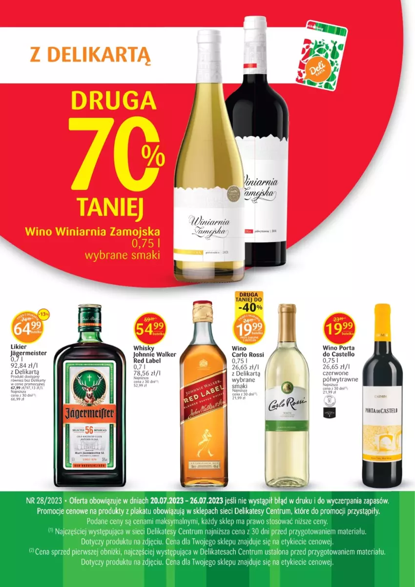 Gazetka promocyjna Delikatesy Centrum - Folder alkoholowy DC28 - ważna 20.07 do 26.07.2023 - strona 2 - produkty: Carlo Rossi, Johnnie Walker, Likier, Por, Rum, Whisky, Wino