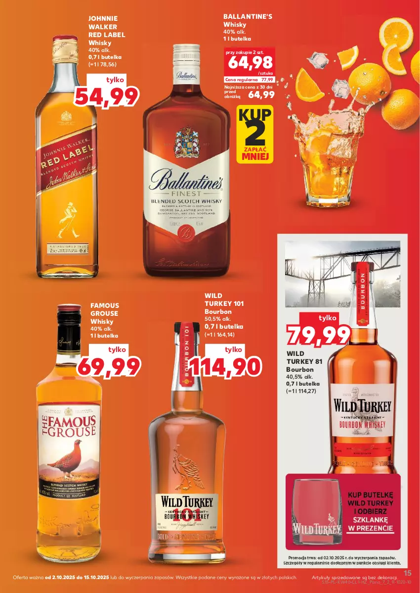 Gazetka promocyjna Kaufland - Barek Kauflandu - ważna 02.10 do 15.10.2025 - strona 15 - produkty: Bourbon, Fa, Johnnie Walker, Whisky, Wild Turkey