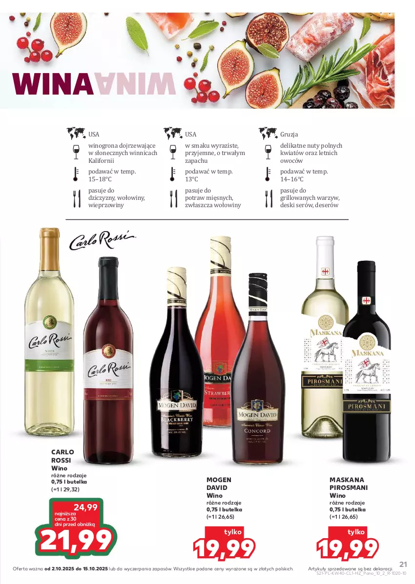 Gazetka promocyjna Kaufland - Barek Kauflandu - ważna 02.10 do 15.10.2025 - strona 21 - produkty: Carlo Rossi, Deser, Grill, Maska, Mogen David, Nuty, Ser, Wino, Winogrona