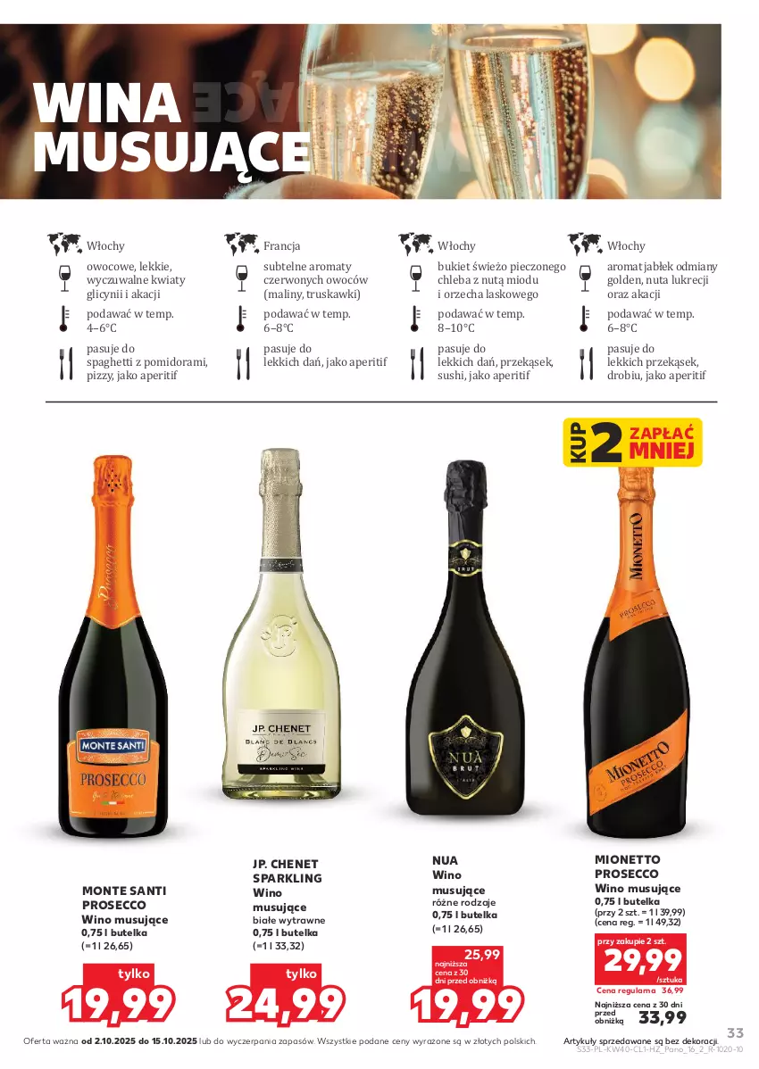 Gazetka promocyjna Kaufland - Barek Kauflandu - ważna 02.10 do 15.10.2025 - strona 33 - produkty: Bukiet, Chleb, Maliny, Mionetto, Monte, Monte Santi, Mus, Piec, Prosecco, Spaghetti, Sushi, Truskawki, Wino, Wino musujące