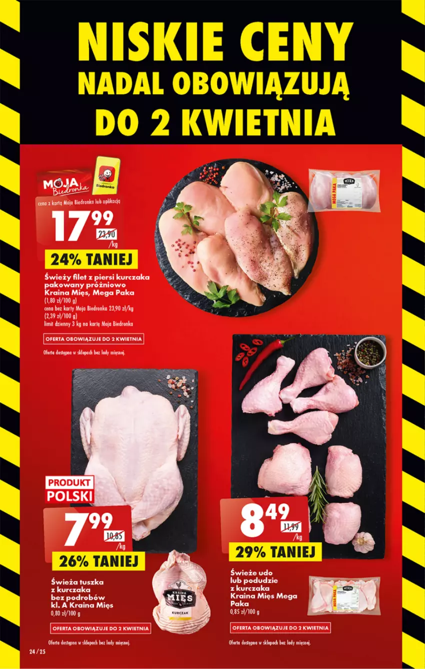 Gazetka promocyjna Biedronka - ważna 30.03 do 05.04.2023 - strona 24 - produkty: Filet z piersi kurczaka, Kurczak, Podudzie z kurczaka, Tusz