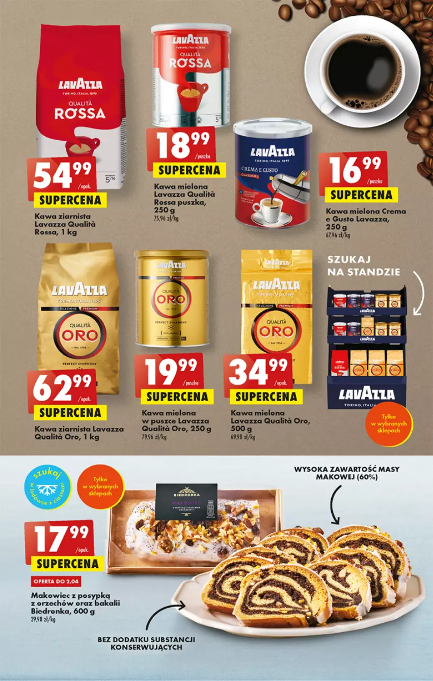 Gazetka promocyjna Biedronka - ważna 30.03 do 05.04.2023 - strona 37 - produkty: Fa, Kawa, Kawa mielona, Kawa ziarnista, Lavazza, Makowiec, Ser, Sok, Tefal