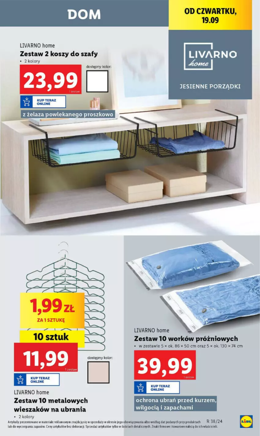 Gazetka promocyjna Lidl - ważna 16.09 do 24.09.2024 - strona 20 - produkty: Ivar, Kosz, LG, Por, Tera, Ubrania, Wieszak