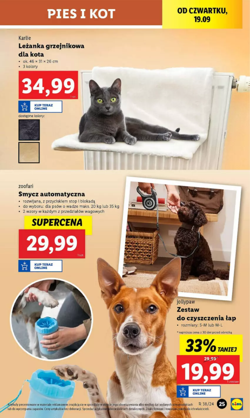 Gazetka promocyjna Lidl - ważna 16.09 do 24.09.2024 - strona 25 - produkty: Fa, Grzejnik, Leżanka, Smycz, Tera, Top