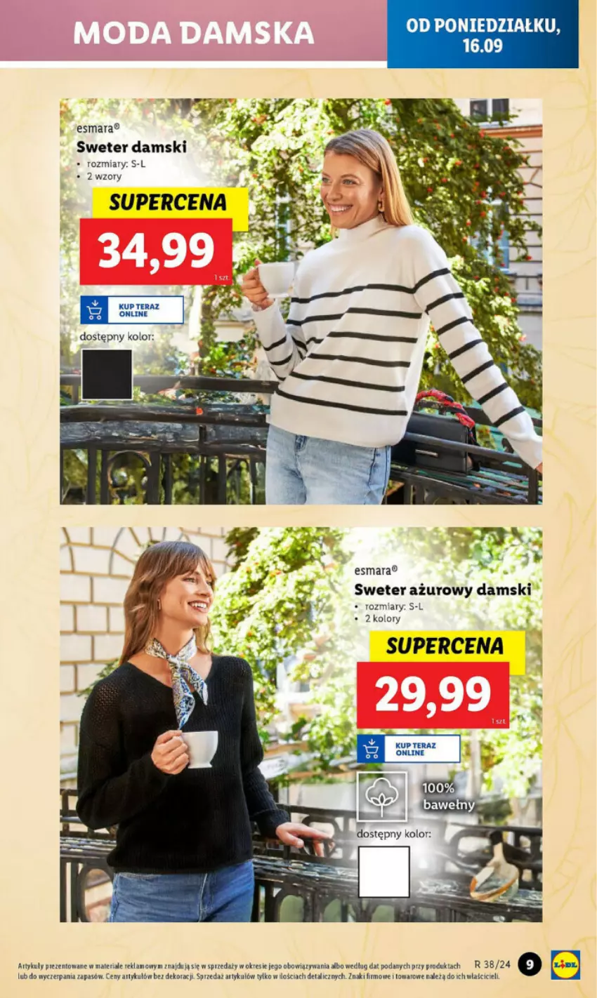 Gazetka promocyjna Lidl - ważna 16.09 do 24.09.2024 - strona 3 - produkty: Sweter, Tera