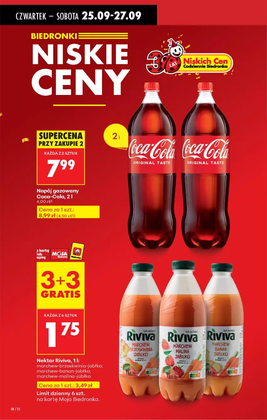 Gazetka promocyjna Biedronka - Od Czwartku - ważna 25.09 do 01.10.2025 - strona 10 - produkty: Coca-Cola, Napój, Napój gazowany, Nektar
