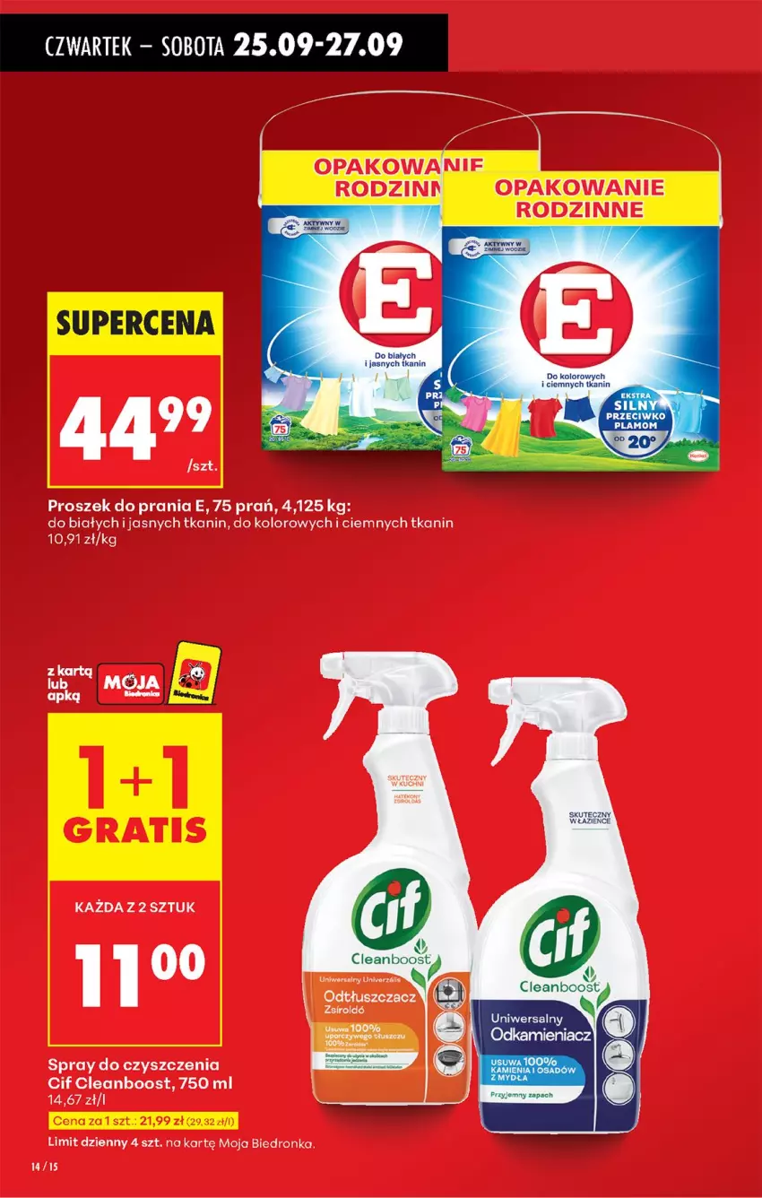 Gazetka promocyjna Biedronka - Od Czwartku - ważna 25.09 do 01.10.2025 - strona 14 - produkty: BIC, Cif, Fa, Inka, Odtłuszczacz, Proszek do prania, Spray do czyszczenia