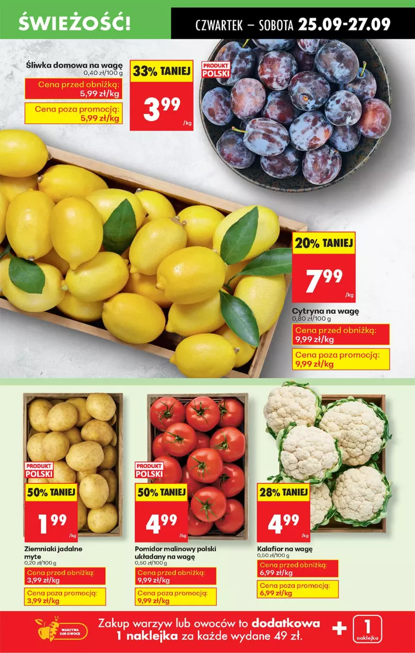 Gazetka promocyjna Biedronka - Od Czwartku - ważna 25.09 do 01.10.2025 - strona 19 - produkty: Kalafior, Pomidor malinowy, Ziemniaki