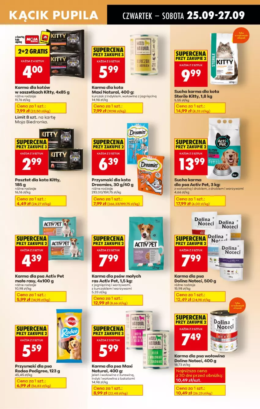 Gazetka promocyjna Biedronka - Od Czwartku - ważna 25.09 do 01.10.2025 - strona 73 - produkty: Fa, Kurczak, Pasztet, Pedigree, Przysmaki, Sucha karma, Warzywa, Wołowina