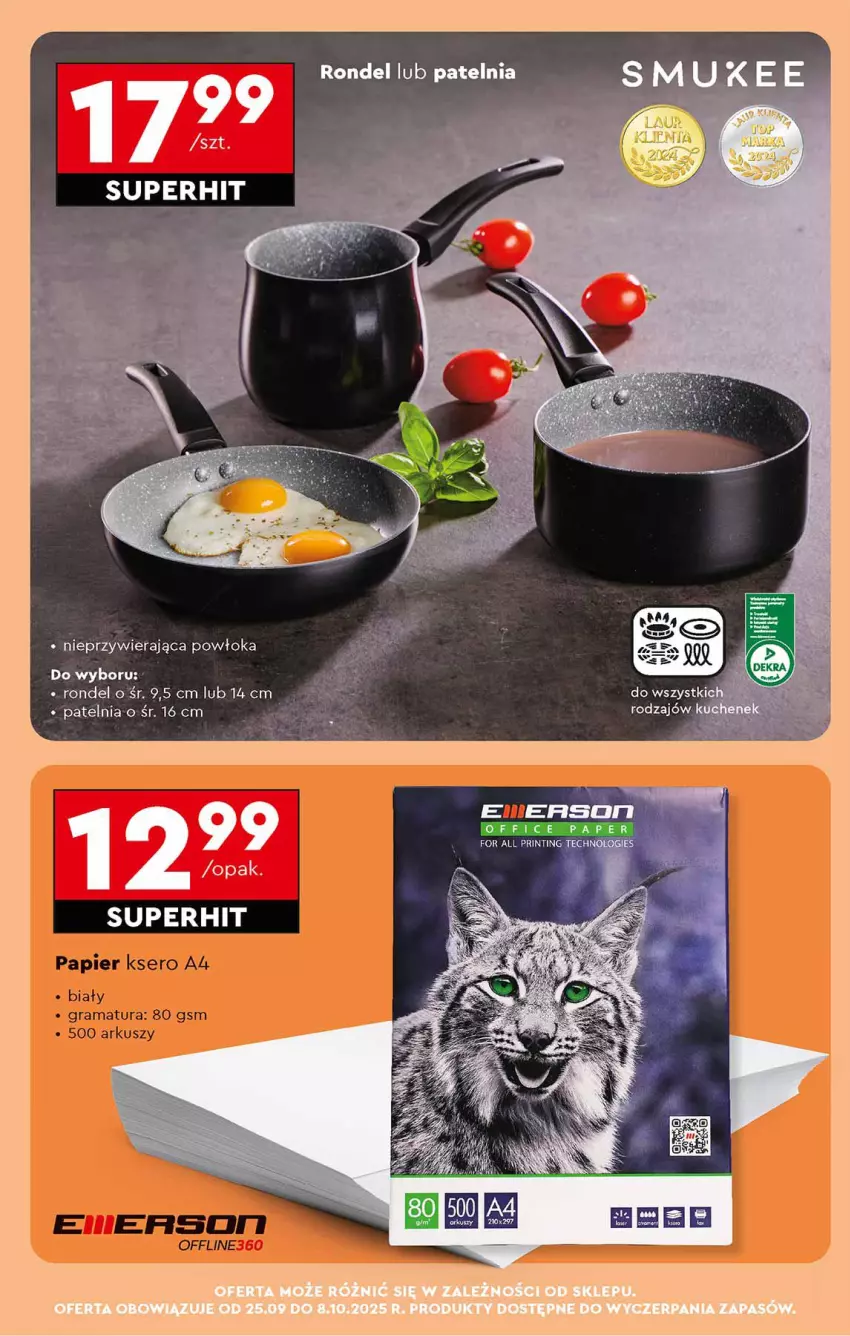 Gazetka promocyjna Biedronka - Od Czwartku - ważna 25.09 do 01.10.2025 - strona 75 - produkty: Gra, Papier, Patelnia, Rama, Rondel, Ser