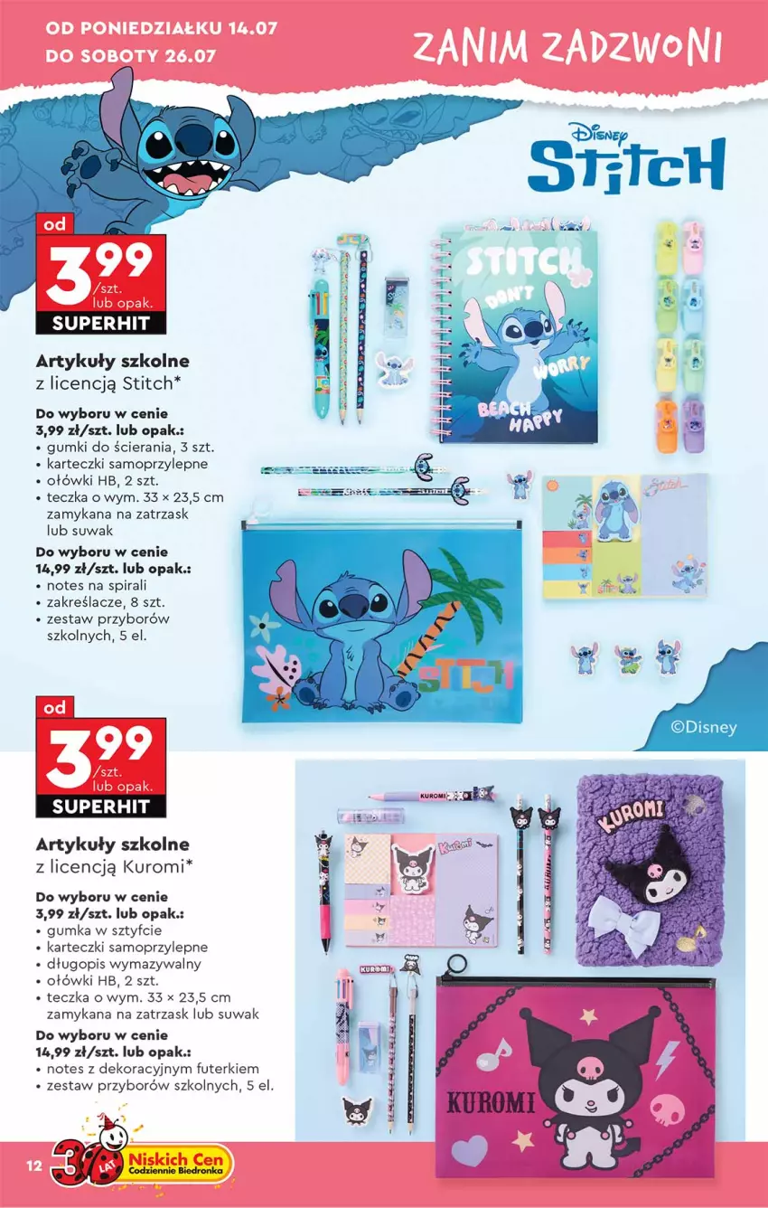Gazetka promocyjna Biedronka - Okazje Tygodnia - ważna 14.07 do 26.07.2025 - strona 12 - produkty: Długopis, Fa, Karteczki samoprzylepne, Mop