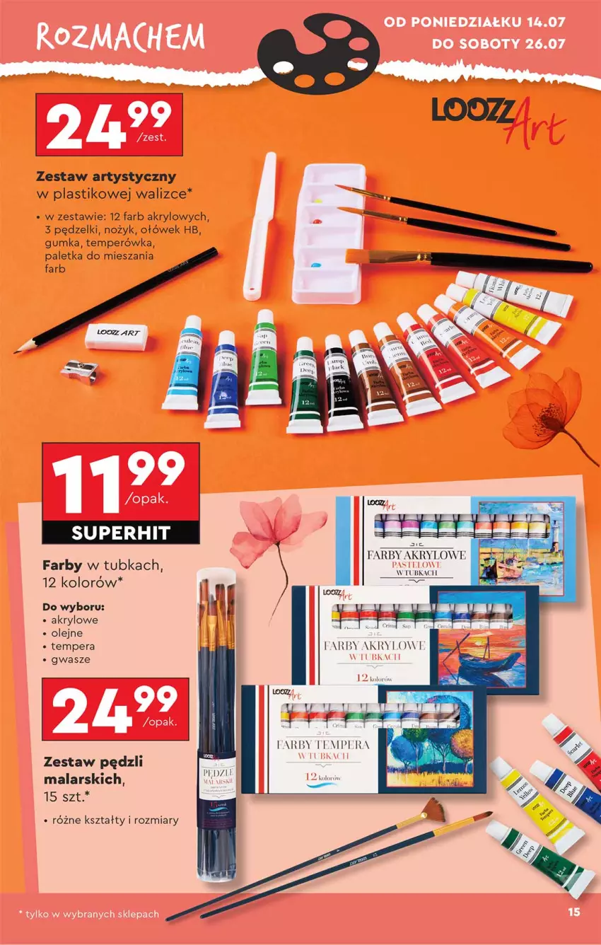 Gazetka promocyjna Biedronka - Okazje Tygodnia - ważna 14.07 do 26.07.2025 - strona 15 - produkty: Fa, Noż, Olej, Zestaw pędzli