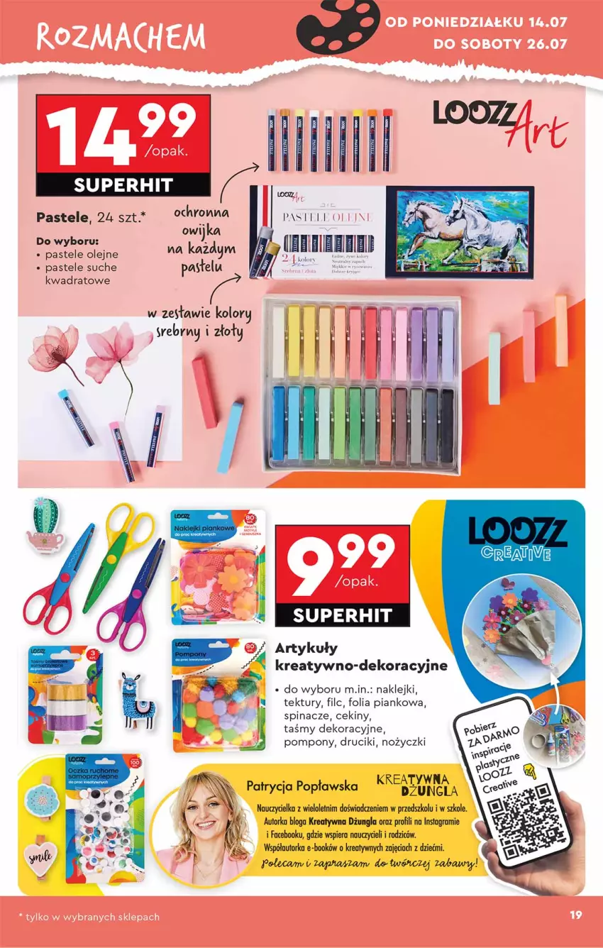 Gazetka promocyjna Biedronka - Okazje Tygodnia - ważna 14.07 do 26.07.2025 - strona 19 - produkty: Fa, Gra, Klej, Noż, Nożyczki, Orka, Pompony