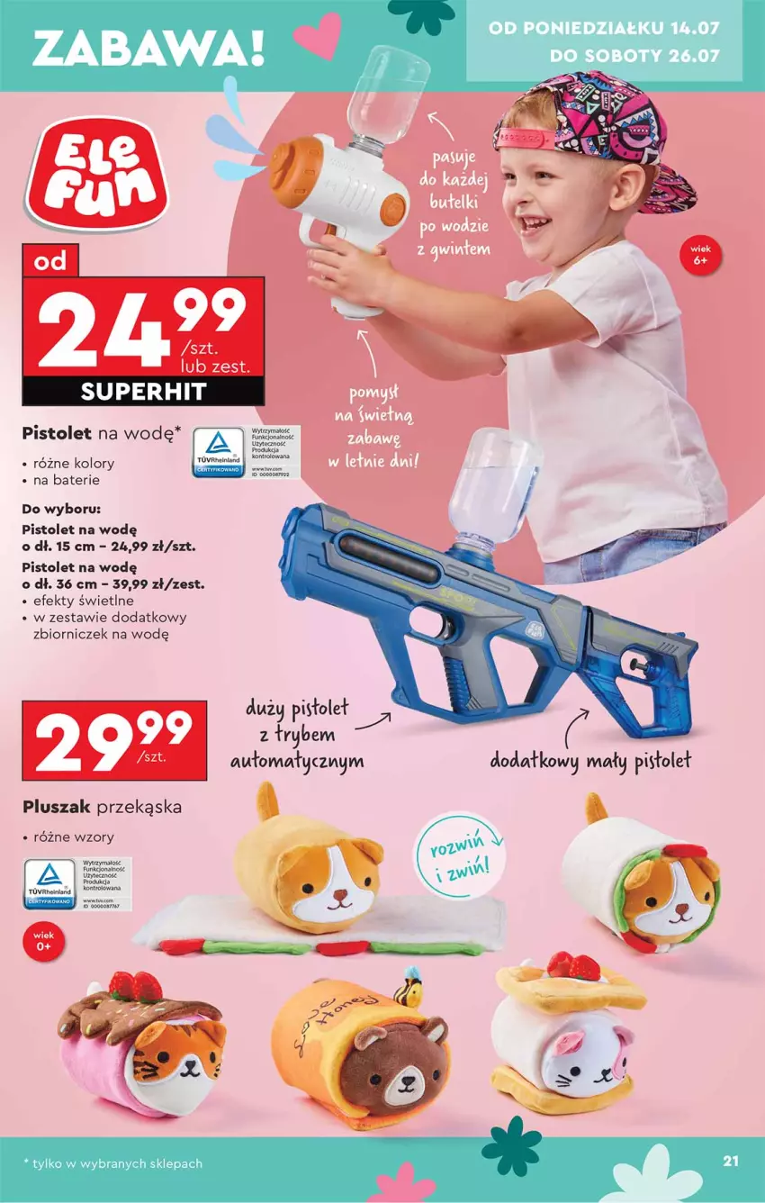 Gazetka promocyjna Biedronka - Okazje Tygodnia - ważna 14.07 do 26.07.2025 - strona 21 - produkty: Pistolet, Pluszak