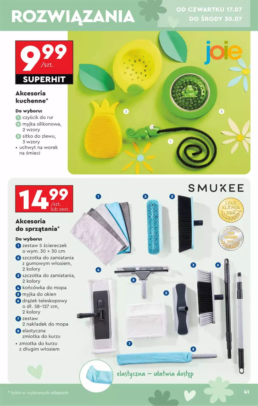 Gazetka promocyjna Biedronka - Okazje Tygodnia - ważna 14.07 do 26.07.2025 - strona 41 - produkty: Mop, Myjka do okien, Sitko, Szczotka, Teleskop, Zlew