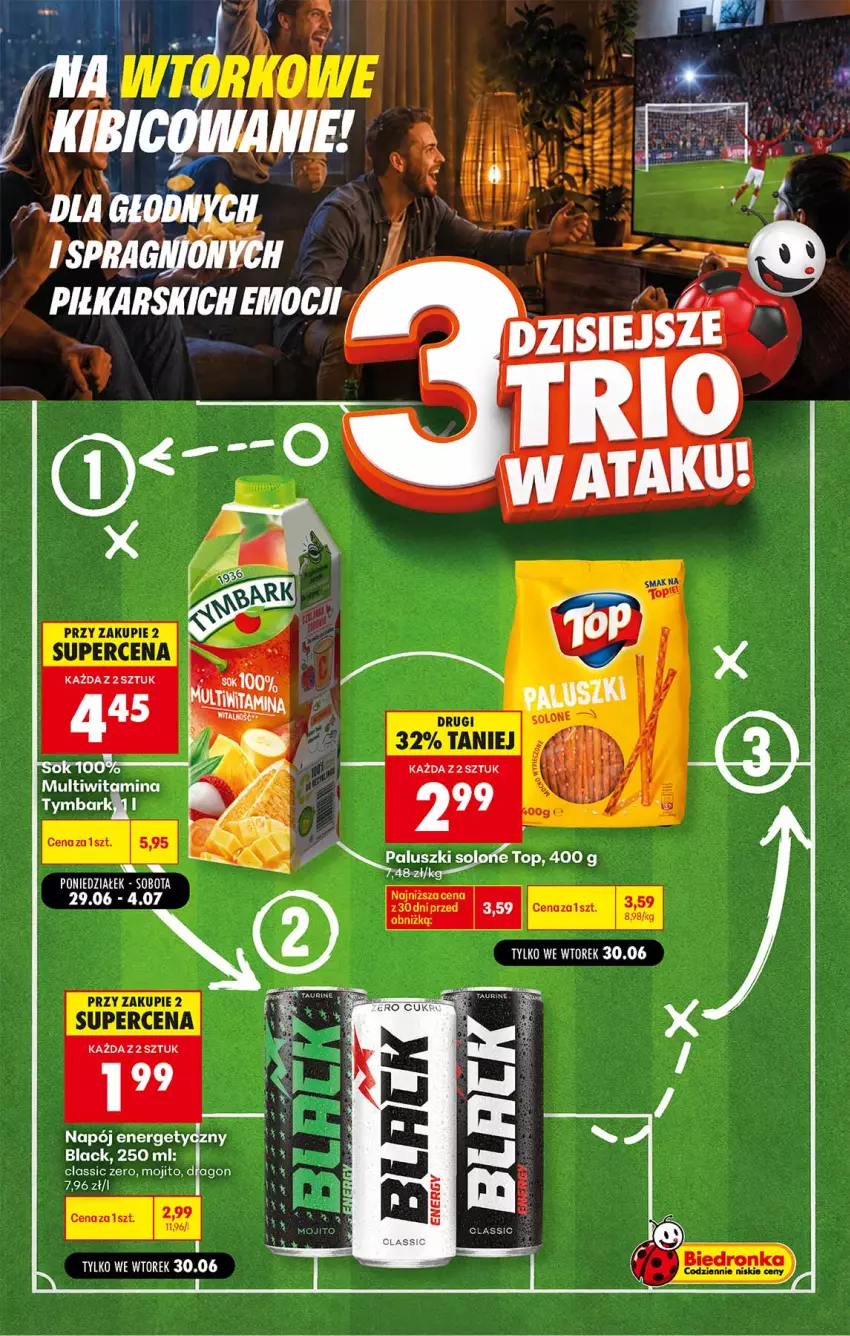Gazetka promocyjna Biedronka - Gazetka - ważna 30.06 do 07.07.2026 - strona 1 - produkty: BIC, Fa, Lack, Napój, Napój energetyczny, Top, Tymbark
