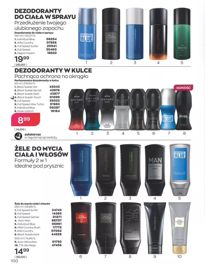 Gazetka promocyjna Avon - Katalog Avon 11/2022 kampania listopad - ważna 01.11 do 30.11.2022 - strona 100 - produkty: Dezodorant, Lack, LG, Perfum, Surf