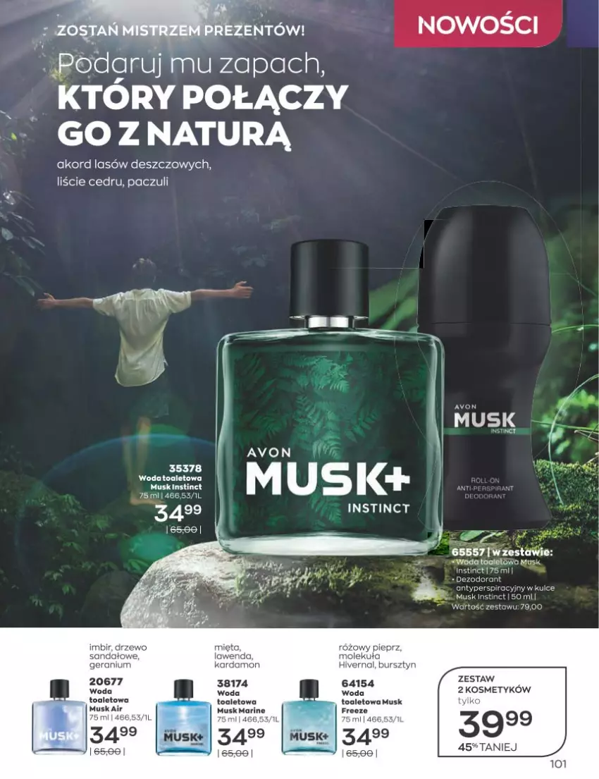 Gazetka promocyjna Avon - Katalog Avon 11/2022 kampania listopad - ważna 01.11 do 30.11.2022 - strona 101 - produkty: Bursztyn, Fa, Imbir, Mięta, Mus, Pieprz, Woda, Woda toaletowa