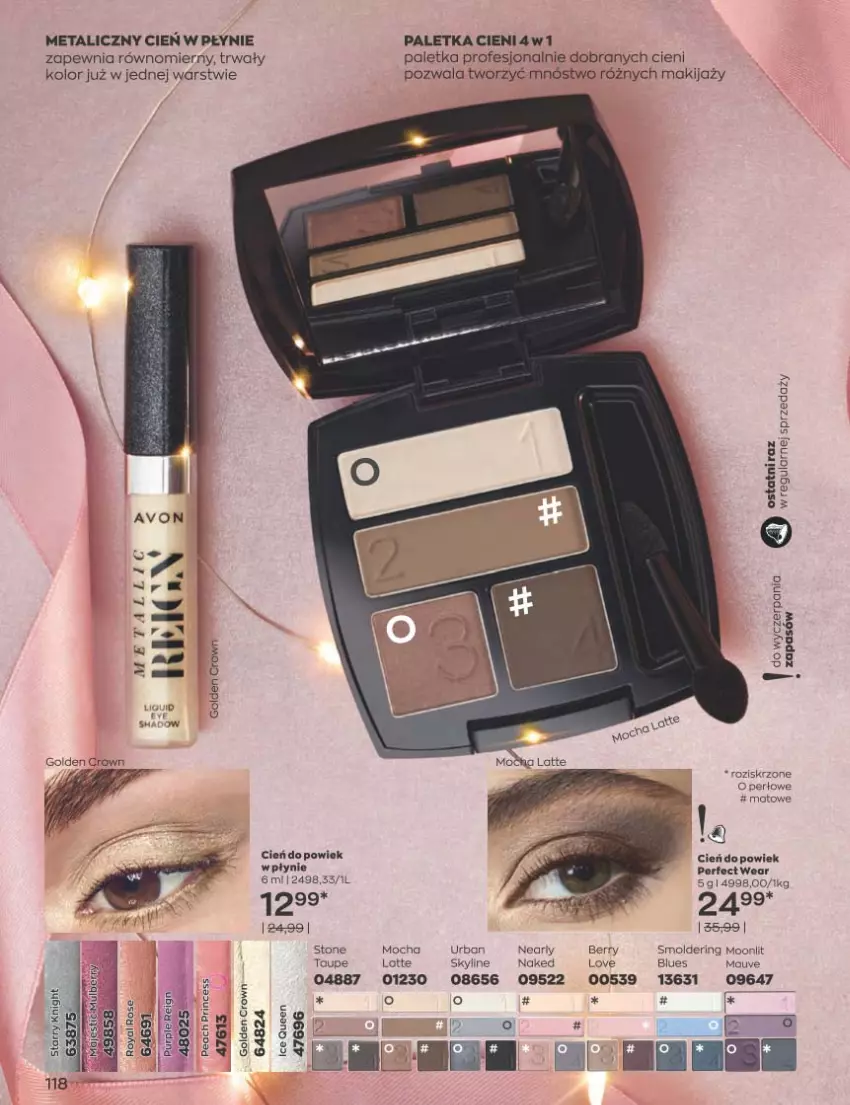 Gazetka promocyjna Avon - Katalog Avon 11/2022 kampania listopad - ważna 01.11 do 30.11.2022 - strona 118 - produkty: Cień, Fa, Makijaż, Paletka cieni